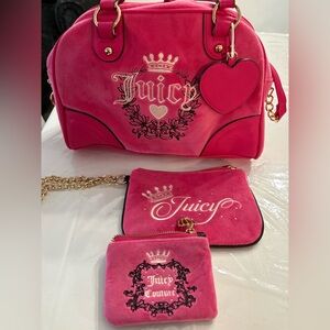 Juicy Couture Vibrant Pink Bag Set